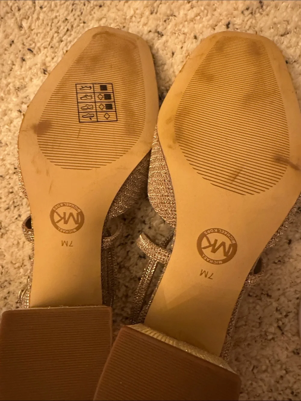 MICHAEL Michael Kors Metallic Gold Mary Jane Heels with Ankle Strap